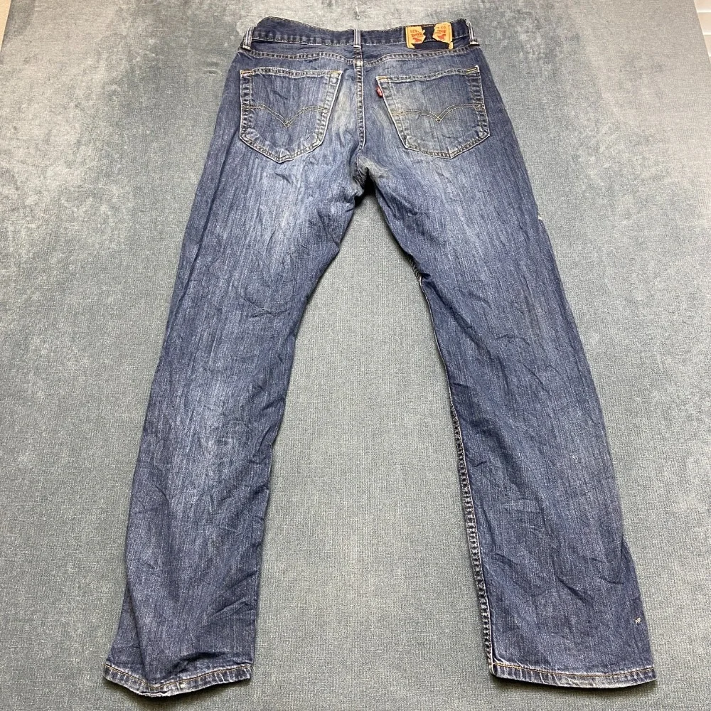 Levi's Jeans Mens 32x32 Blue Denim Cotton Stretch Straight Leg Zip Fly 5 Pockets